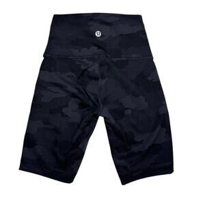 Lululemon Wunder Train High Rise 8” Running Short Size 0 Black Gray Camo Everlux